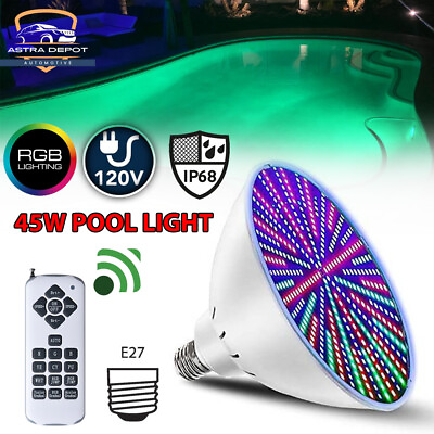 #ad #ad 45W 120V RGB LED Color Changing Inground Swimming Pool Light Underwater E27 Bulb
