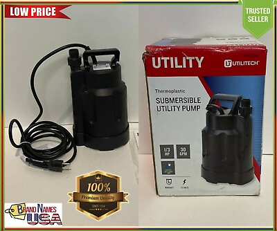 #ad Utilitech 0.33 HP 115 Volt Thermoplastic Submersible Utility Pump Top Quality
