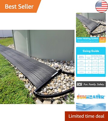 #ad Solar Pool Heater 2x20 Feet Black Raises Water Temperature Installation