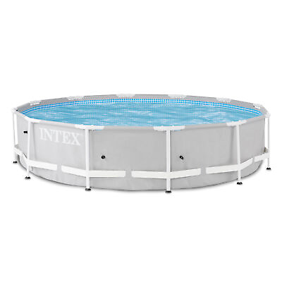 Intex 12 foot x 30 inch Prism Frame Round Above Ground Swimming Pool No Pump