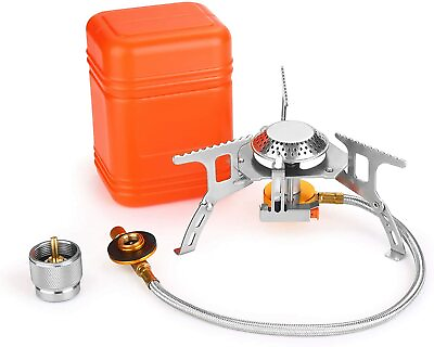 3700W Portable Backpacking Camping Gas Stove with Piezo Ignition Burner Case