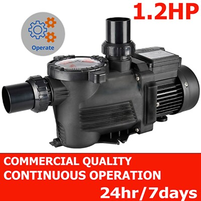 #ad 900W Single Speed In Ground Pool Pump 1.2 HP 2 Inch Plumbing Ports