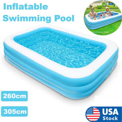 Large Inflatable Swimming Pools Kids Family Outdoor Above Ground Paddling Pool