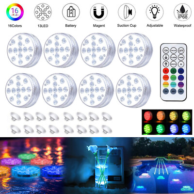 #ad 13 LED Underwater Swimming Pool Lights Submersible Pond Fountain Lights IP68