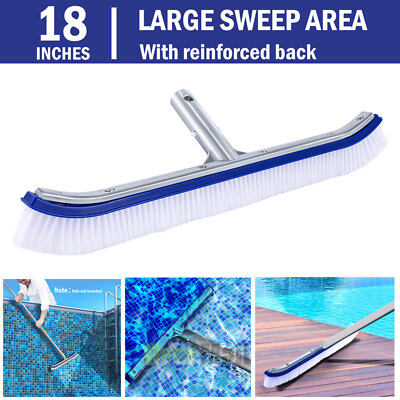 #ad Professional Luxury Swimming Pool Wall amp; Tile Brush 18quot; Curved Edge Heavy Duty