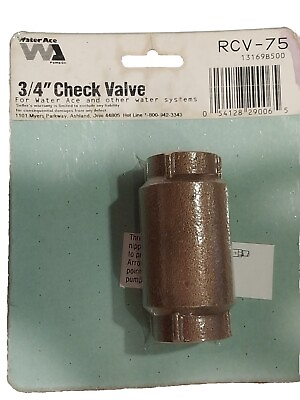 #ad 3 4quot; In Line Check Valve Brass 2x Female Water Ace
