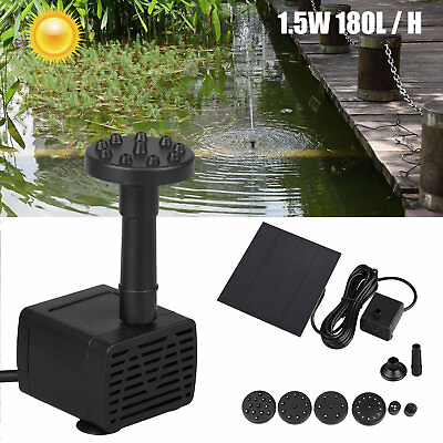 #ad Solar Fountain Water Pump Panel Garden Pond Pool Submersible Watering Kit 200L H