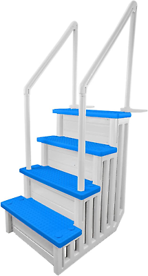 #ad Aqua Select Anti Slip In Pool Steps White Blue Steps for above Ground Swimmi