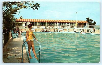 #ad POSTCARD Enjoying Swimming Near Davis Docks Marathon Florida Keys Pool