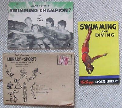 2 Swimming and Diving Booklets Kelloggs 1934 General Mills 1945