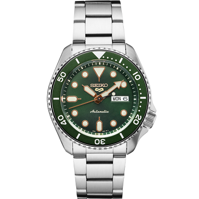 #ad Seiko 5 Sports Green Men#x27;s Automatic Watch Green Dial SRPD63