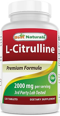 Best Naturals L Citrulline 2000mg Serving Non GMO Gluten Free 120 Tablets