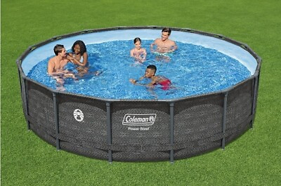 #ad #ad Coleman Power Steel 16 ft. x 42 in. Round Metal Frame Above Ground Pool Set