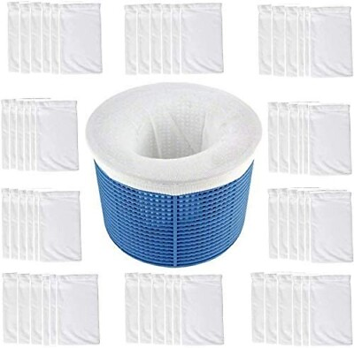 #ad 50 Packs of Pool Skimmer Socks Reusable Effective Pool Filter Basket Socks
