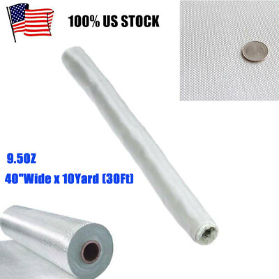 Fiberglass Cloth Fabric White 9.5 Ounce x 40quot; Wide x 10 Yard 30 Feet