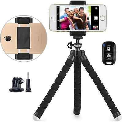 Phone Tripod Portable and Adjustable Camera Stand Holder with Wireless Remote