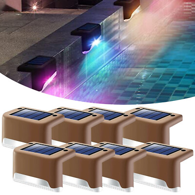 #ad Solar Pool Side Lights 8 Pack Color Changing Waterproof Light up Swimming Pool