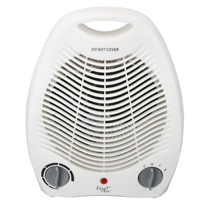 1500 Watt Electric Portable Fan Heater with Adjustable Thermostat Indoor White