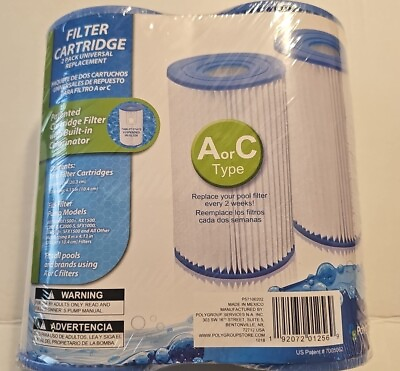 #ad #ad Polygroup Summer Waves Type A C Swimming Pool Pump Filter Cartridge Pack of 2