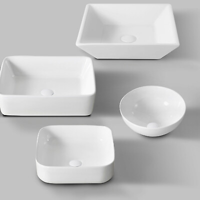 DeerValley Modern Ceramic Bathroom Vessel Sink Above Counter Vanity Basin Bowl