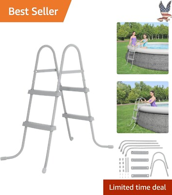 #ad Swimming Pool Ladder Corrosion Resistant Easy to Assemble Sturdy 33in
