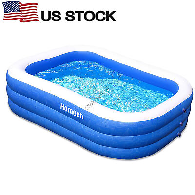 #ad 92quot; X56quot; X 20quot; Inflatable Outdoor Backyard Swimming Pools Kiddie Lounge Pool