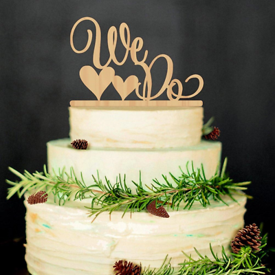 #ad ROSENICE Wedding Cake Topper WE DO Wood Wedding Cake Decorations Wood colour