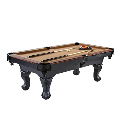 #ad Barrington Billiards 7.5#x27; Belmont Brown Drop Pocket Table with Pool Ball and Cue