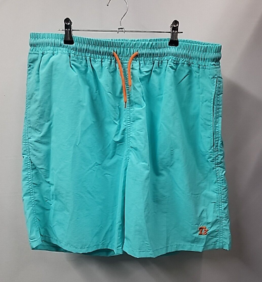 #ad #ad Mens Swimming Short Size 2XL Turquoise Pockets Drawstrings Elastic Waist Holiday