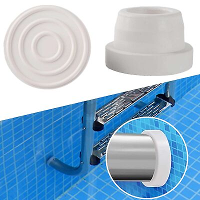 #ad 2 Pack Rubber Inground Pool Ladder Bumpers White Fits 1.90” Swimming Po...