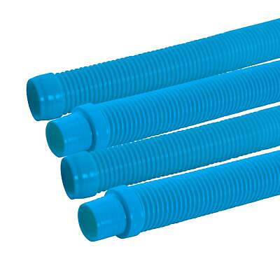 #ad 4pc Swimming Pool Vacuum Cleaner Hose Set Teal 20quot; Flexible Sections 1.5quot; Cuff