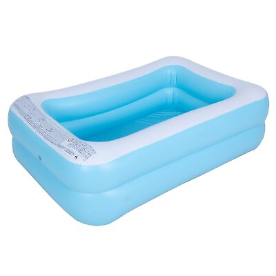 #ad Inflatable Swimming Pool for Kids Outdoor Ground Rectangular Kiddie Pool Max...