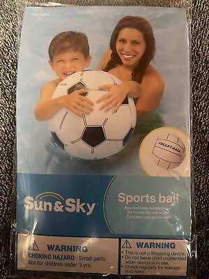 #ad Inflatable Baseball 20 Inch Sports Swim Ball Blowup Toy Sky amp; Sun White T
