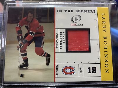 2001 02 FLEER LEGACY LARRY ROBINSON IN THE CORNERS GAME USED BOARDS MONTREAL
