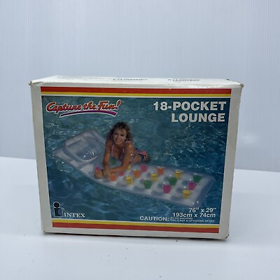 #ad Vintage Intex 18 Pocket Lounge 1990 Pool Float “CAPTURE THE FUN ” New