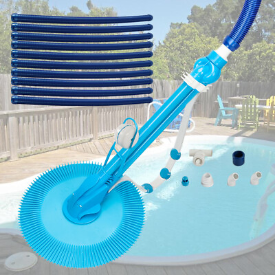 Above Ground Indoor Outdoor Automatic Swimming Pool Cleaner Sweep w Hoses Sets