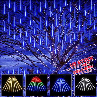 288LED Lights Meteor Shower Rain Xmas Snowfall Tree String Light Garden Party