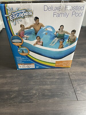 #ad Delux Frosted Family Pool by Summer Escapes blow up pool 10ftx6ftx2ft