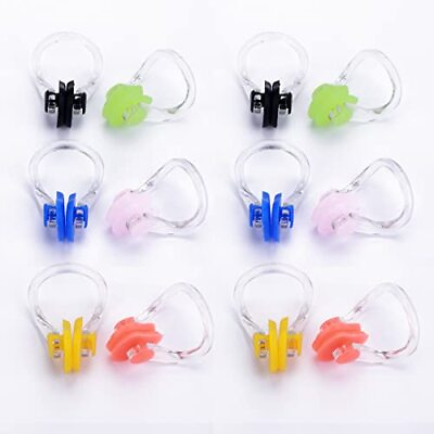 12 Pcs Nose Clips Swimming for Adult Kids Nose Plug Reusable Waterproof