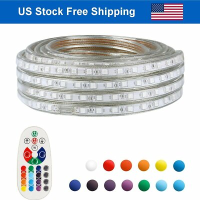 LED Strip Rope Light Waterproof Multi Color Changing Lights Flexible With Remote