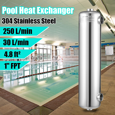 Stainless Steel Tube Pool Heat Exchanger 200kBtu For Spa Swimming Heat Exchanger