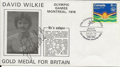 #ad Olympics Swimming David Wilkie signed Montreal 24.7.76 envelope