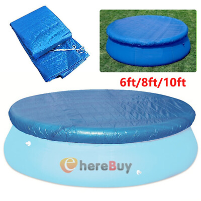 #ad 6 8 10Ft Round Shaped Thick Dust Proof Inflatable Swimming Pool Protective Cover