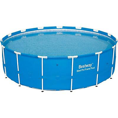 #ad 15 Ft. X 48 In. D Round Soft Side Side Steel Pro Frame Above Ground Swimming
