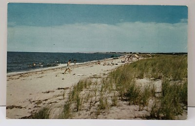 Edgartown Mass Swimming and Sun Bathing at Oak Bluffs Postcard D16
