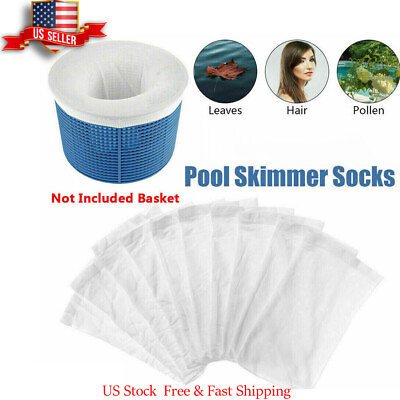 #ad 10Packs Pool Skimmer Socks Filter Replacement Savers for Basket Swimming Pool