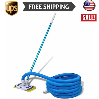 #ad New Swimming Pool Vacuum w Telescopic Pole and Hose Cleaning Set Outdoor