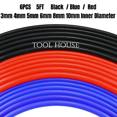 #ad 6PCS 5FT Silicone Vacuum Tubing Hose line Kit 3mm 4mm 5mm 6mm 8mm 10mm