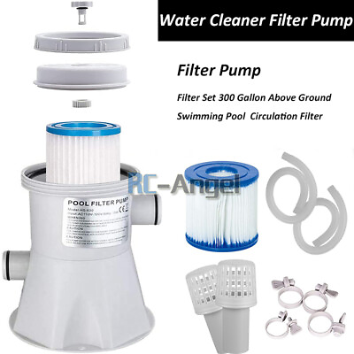 300GPH Electric Swimming Pool Filter Pump For Above Ground Pools Cleaning Tool