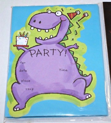 #ad NEW Unopened Zoomerang Dinosaur Birthday Party Invitations amp; Envelopes 8 Count